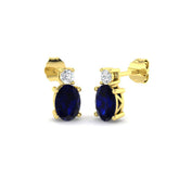 Indie Blue Sapphire Diamond Earrings in 18K Gold | Luxury 1.5-2ct