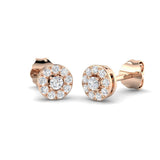 Luxury Gold Halo Diamond Earrings | Hazel 0.2ct Elegant Design