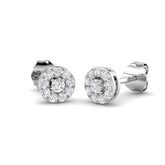 "Luxury Gold Halo Diamond Earrings | Hazel 0.2ct Elegant Design"