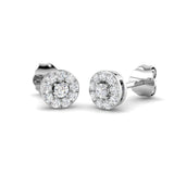 Luxury Gold Halo Diamond Earrings | Hazel 0.2ct Elegant Design