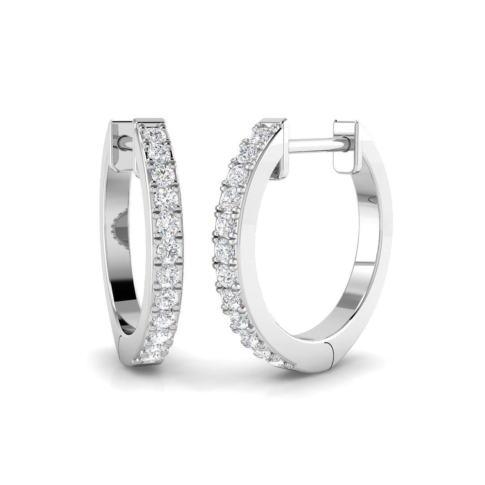 Hoop Earrings - Ergby 0.1ct - 0.2ct Round Cut Diamond Pure Radiance