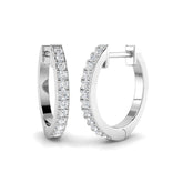 0.10ct Natural Round Brilliant Cut Huggies Earrings White Gold Gift For Her