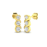 Ulwyn 0.5ct Gold Drop & Trilogy Diamond Earrings - Luxury Jewelry