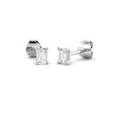 0.45ct Lab Diamond Emerald Cut Stud Earrings in 9K White Gold