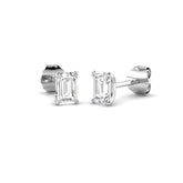 0.71ct Lab Diamond Emerald Cut Stud Earrings in 9K White Gold