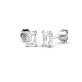 1.09ct Lab Diamond Emerald Cut Stud Earrings in 9K White Gold