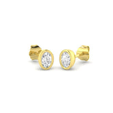 0.52ct Lab Diamond Oval Cut Stud Earrings in 9K Yellow Gold