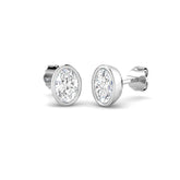 1.12ct Lab Diamond Oval Cut Stud Earrings in 9K White Gold