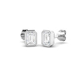1.11ct Lab Diamond Emerald Cut Stud Earrings in 9K White Gold