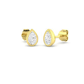 0.51ct Lab Diamond Pear Cut Stud Earrings in 9K Yellow Gold