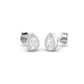 0.73ct Lab Diamond Oval Cut Stud Earrings in 9K White Gold