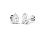 1.11ct Lab Diamond Pear Cut Stud Earrings in 9K White Gold