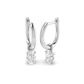 0.79ct Lab Diamond Oval Cut Stud Earrings in 9K White Gold
