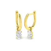 0.79ct Lab Diamond Oval Cut Stud Earrings in 9K Yellow Gold