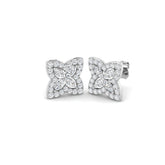 1.05ct Lab Diamond Round Cut Stud Earrings in 9K White Gold