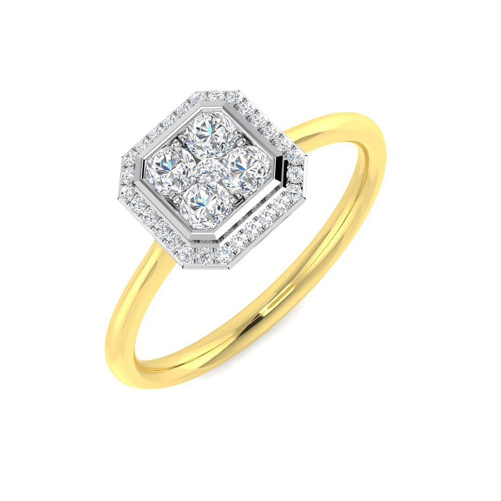 Lab Grown Diamond Ring, Hexagon Diamond Ring