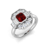 Emerald Cut Ruby Ring