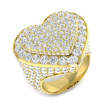 Luxury Heart Pave Diamond Dress Ring | 11.5ct | Hallmarked Gold & Platinum