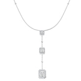 Rose Gold Diamond Pendant with Emerald Cut Diamonds