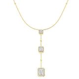 Axmen Diamond Necklace 1.25ct Baguette Brilliant Gold Platinum