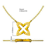 Rose Gold Diamond Flower Necklace in Gold & Platinum