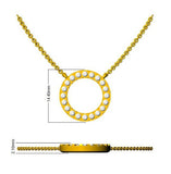 Blue Sapphire & Diamond Eternity Circle Pendant Necklace in White Gold