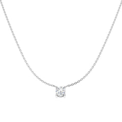 9ct White Gold 0.72ct Lab Grown Diamond Solitaire Necklace