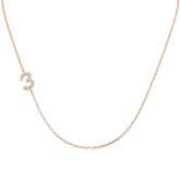 Diamond 3 Number Pendant 0.1ct Gold & Platinum Necklace