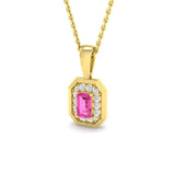 Ferny Pink Sapphire Pendant 0.5ct to 1.25ct Gold (Without Chain )