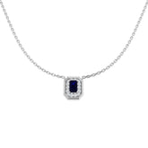 Emote Blue Sapphire Necklace 0.5ct Platinum Gold