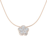 Diamond Cluster Necklace 2ct Gold Platinum – Lab & Natural Diamond