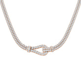 Natural Diamond Paper Clip Necklace 28ct Gold Platinum