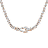 Natural Diamond Paper Clip Necklace 28ct Gold Platinum