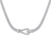 Natural Diamond Paper Clip Necklace 28ct Gold Platinum
