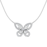 Flamy Diamond Necklace 2.5ct Gold Platinum