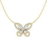 Flamy Diamond Necklace 2.5ct Gold Platinum