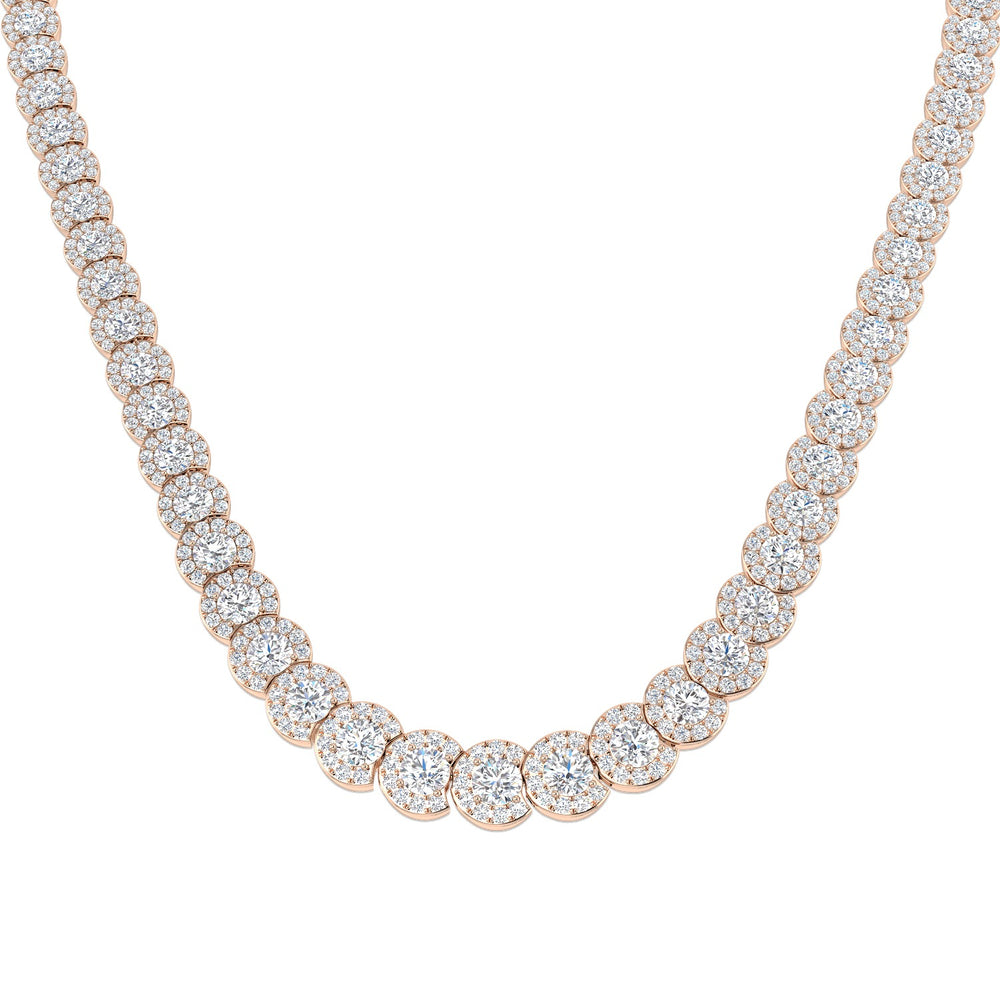 Diamond necklace on a white background