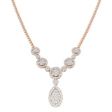 Fluky Cluster Diamond Necklace 8ct Gold Platinum