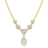 Fluky Cluster Diamond Necklace 8ct Gold Platinum