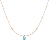 Pear Aquamarine Pendant Necklace 1.25ct Gold