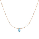 Pear Aquamarine Pendant Necklace 1.25ct Gold