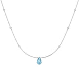 Pear Aquamarine Pendant Necklace 1.25ct Gold