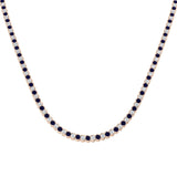Blue Sapphire Necklace 12ct Gold Platinum | Lab & Natural Diamond Options