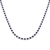 Blue Sapphire Necklace 12ct Gold Platinum | Lab & Natural Diamond Options