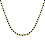 Blue Sapphire Necklace 12ct Gold Platinum | Lab & Natural Diamond Options