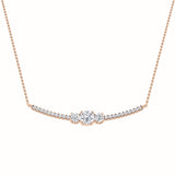 Frond Diamond Necklace Fancy 1ct Gold Platinum