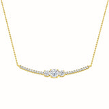 Frond Diamond Necklace Fancy 1ct Gold Platinum