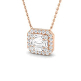 Baguette & Brilliant Diamond Pendant 0.75ct Gold & Platinum Without Chain