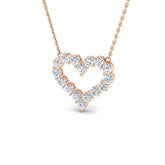 Clast Heart Pendant 1ct Diamond Gold (Without Chain )