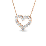 Clast Heart Pendant 1ct Diamond Gold (Without Chain )